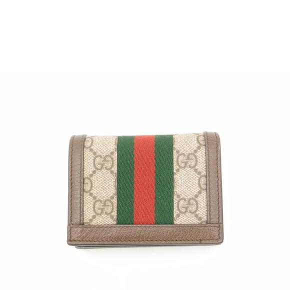 GUCCI GG Supreme Bi-Fold Wallet Ophidia Wallet Brown - Picture 2 of 7